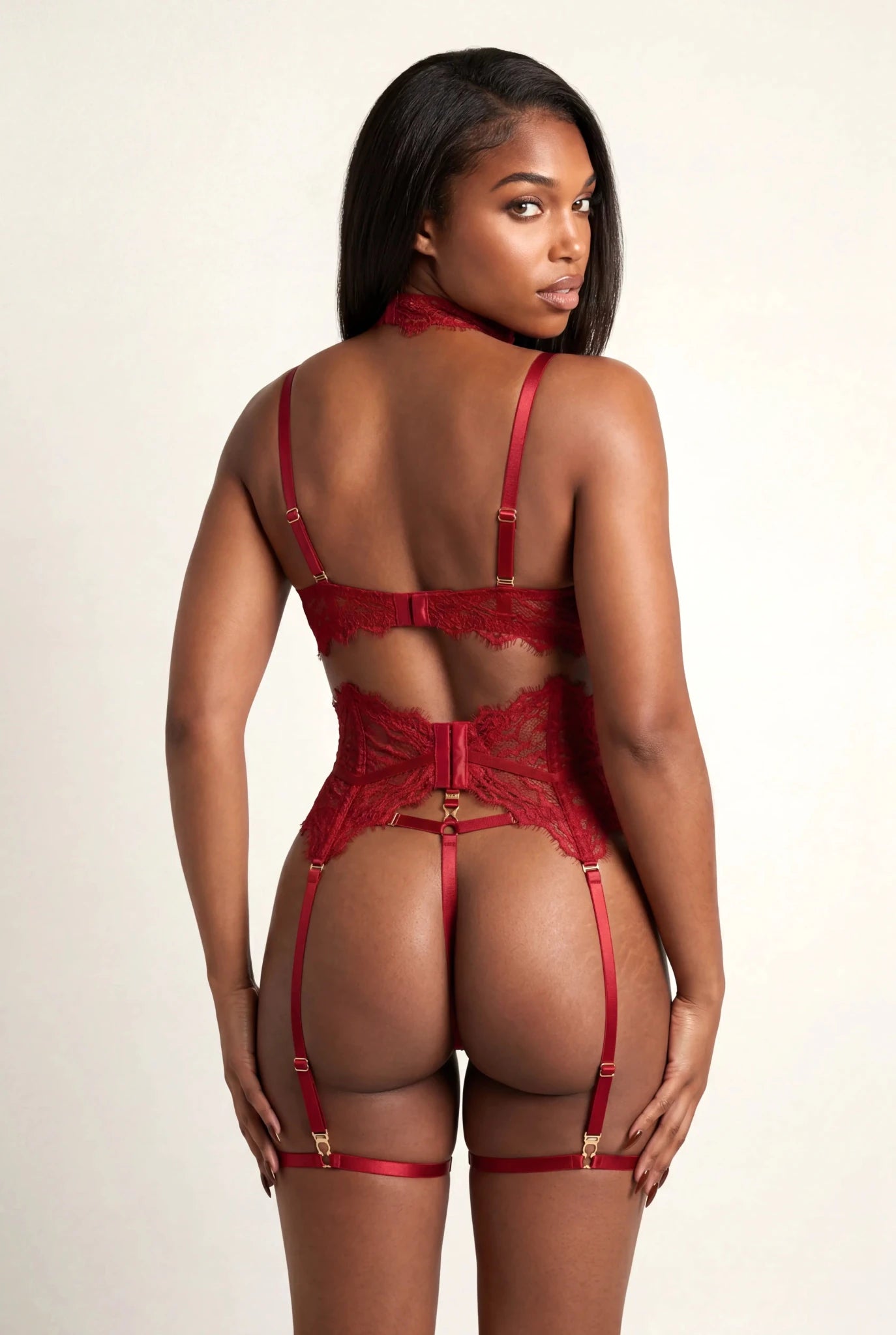 Ensemble lingerie pour femme cinq pièces - MOON Rouge - NAKED Underwear FR