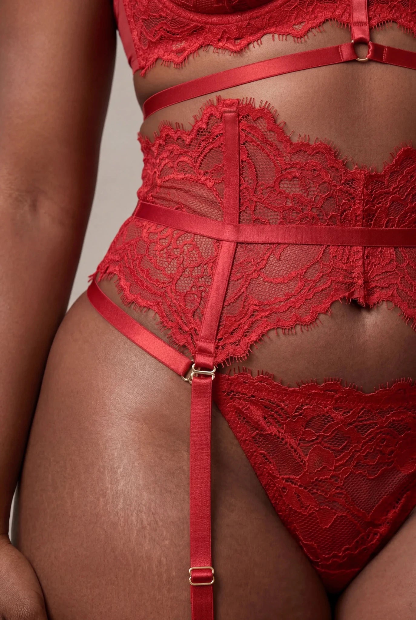 Ensemble lingerie pour femme cinq pièces - MOON Rouge - NAKED Underwear FR