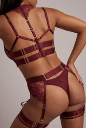 Ensemble lingerie quatre pièces - KEELY Bordeaux