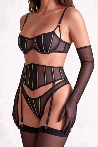 Ensemble lingerie trois pièces - VOILYA Noir