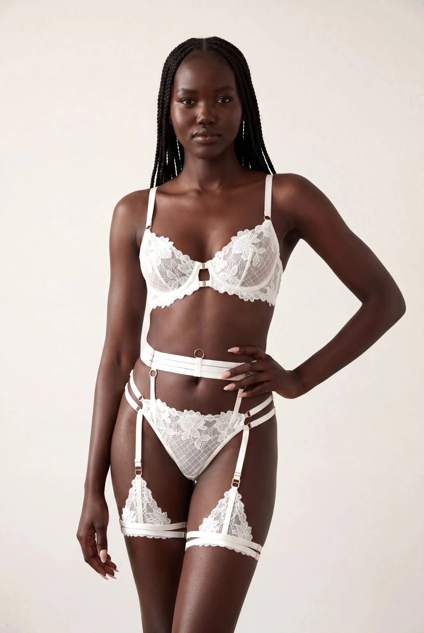 Ensemble quatre pièces - JOLYE Blanc - NAKED Underwear FR